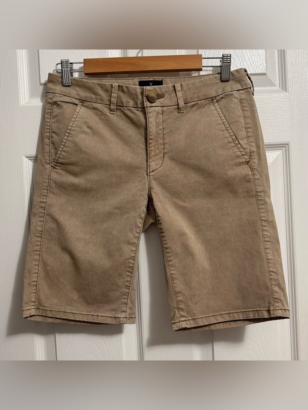 American Eagle Outfitters Tan Flat Front Chino Shorts